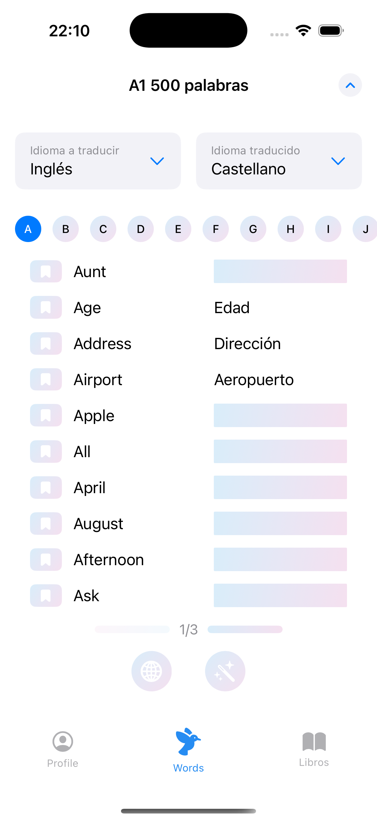 Alphabets - Aprende vocabulario
